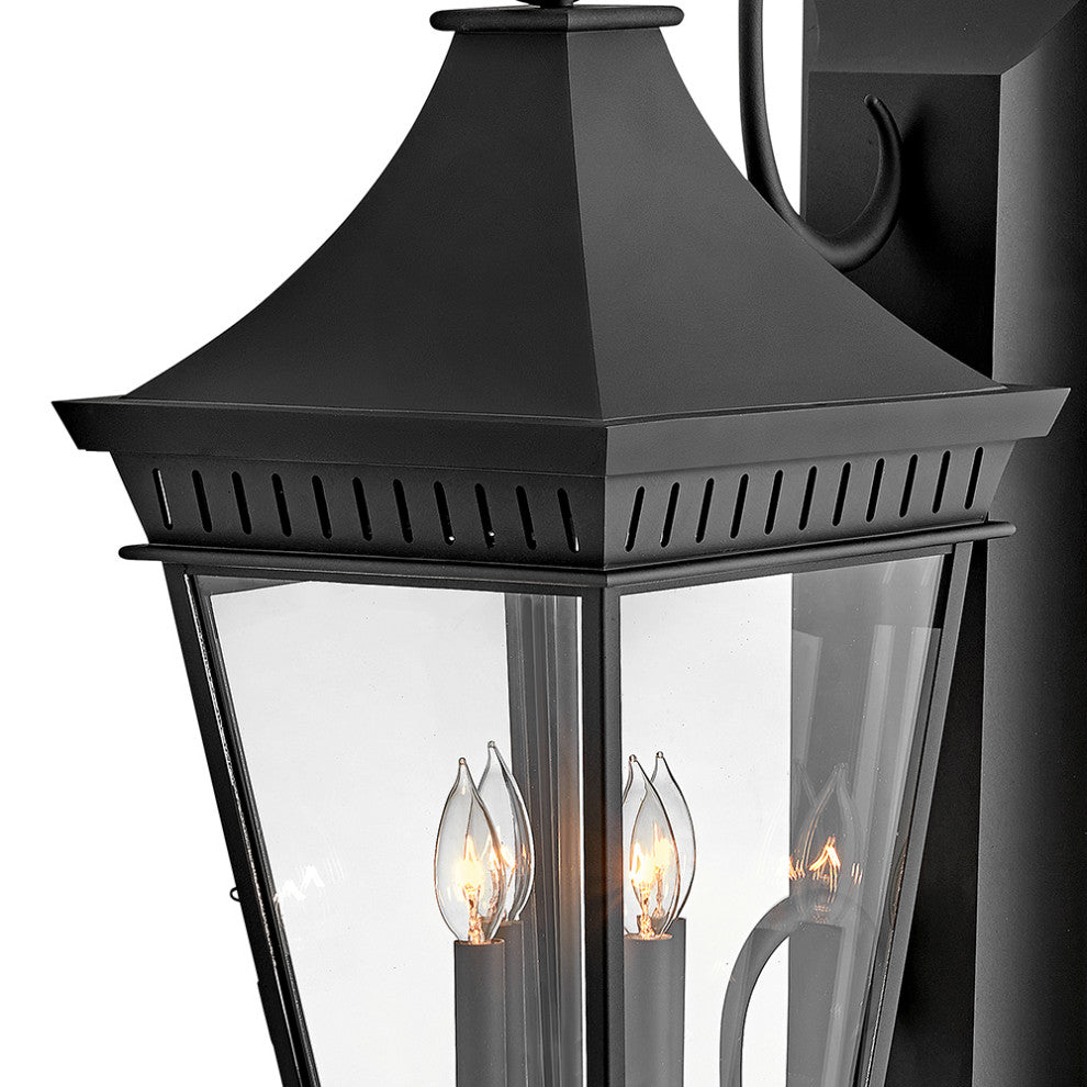 Hinkley Chapel Hill Extra Large Wall Mount Lantern, Museum Black