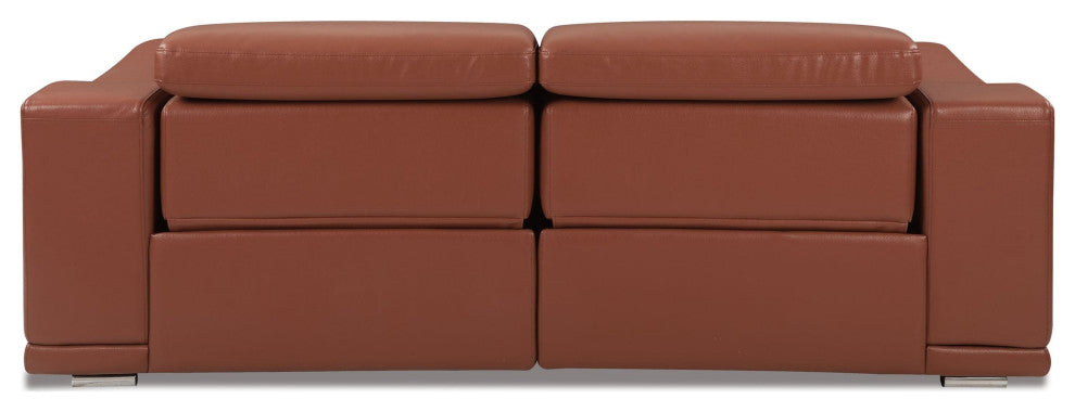 Veneto Italian Leather Power Reclining Sofa Camel