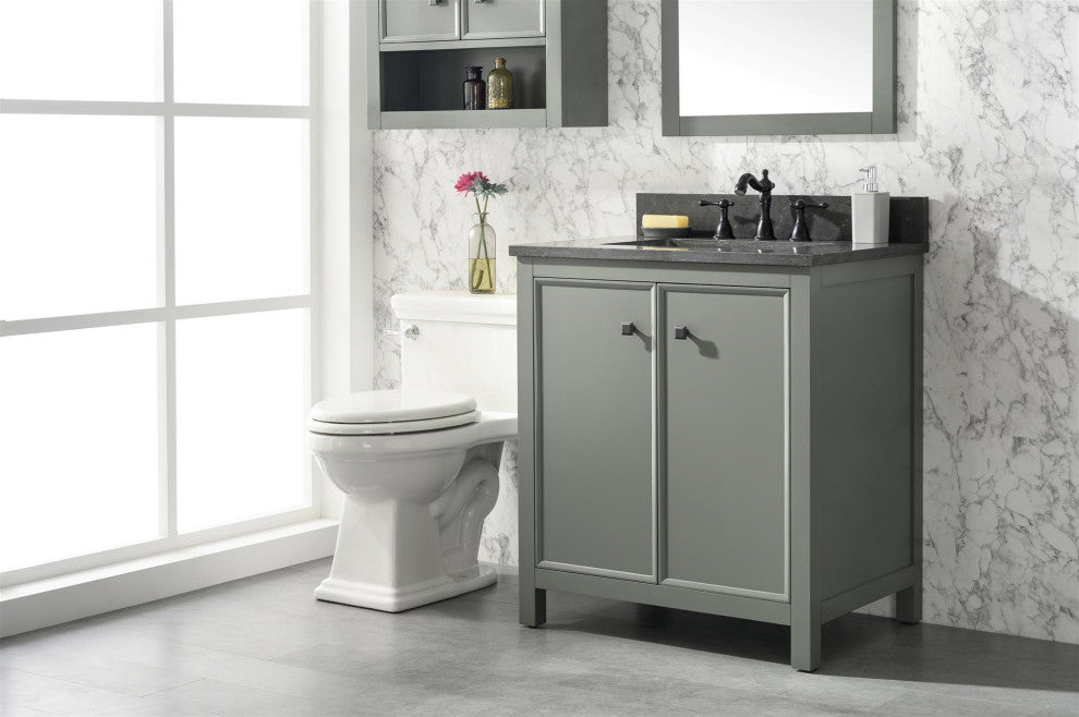 30" Single Sink Vanity Cabinet, Pewter Green