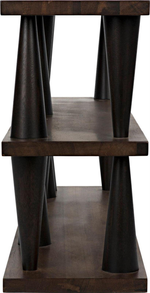 Ebony And Walnut Finish Console Table