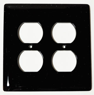 Double Wall Plate Receptacle, Black, 5x5