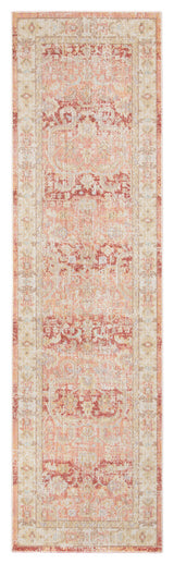 Ceniscia Tatum Vintage Polyester Area Rug, Salmon, 2'6"x8'
