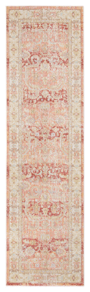 Ceniscia Tatum Vintage Polyester Area Rug, Salmon, 2'6"x8'