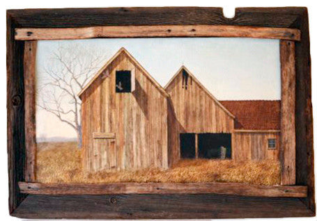John Joseph Reboli "Barn With Grouse Flying By Hay Loft" Oil Painting