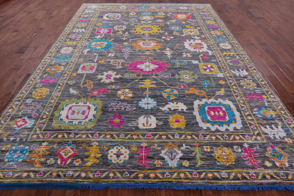 8' 11" X 12' 2" Hand Knotted Turkish Oushak Wool Rug - Q15585
