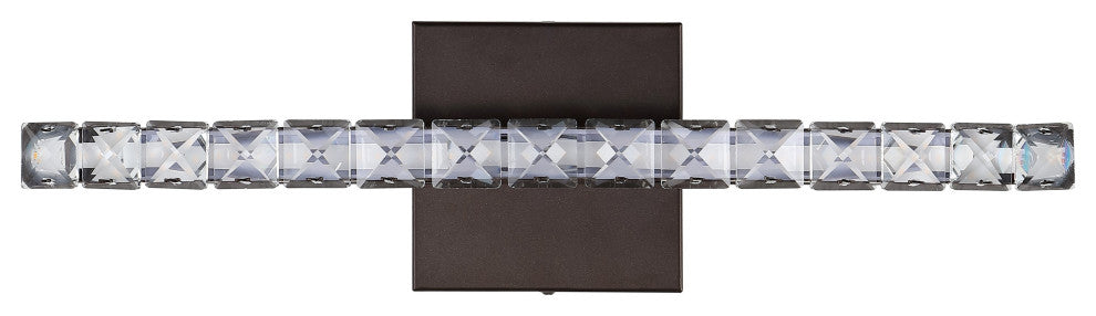 Alyson 18" 1-Light Iron/Acrylic Integrated Vanity Light, Oil Rubbed Bronze/Clear