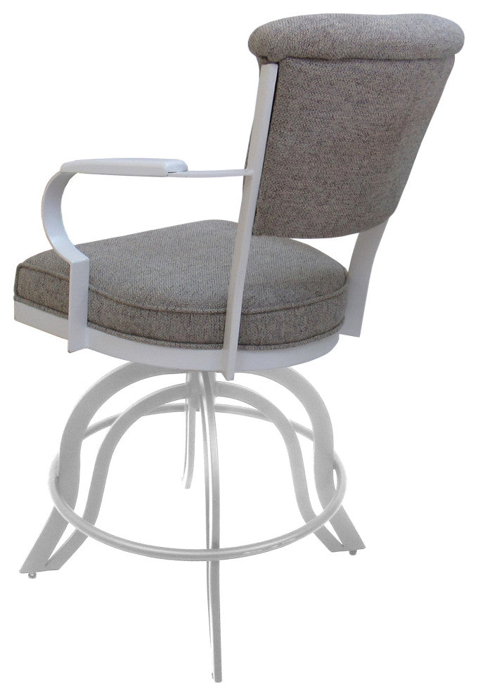 Miami Counter 26" or 30" Metal Bar Stool Wood Armrests - A Base, Portwood Ash -
