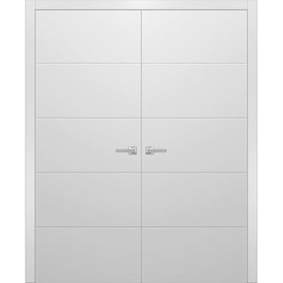 Interior French Double Doors 84 x 84, Planum 0770 Painted White, Hall Bedroom