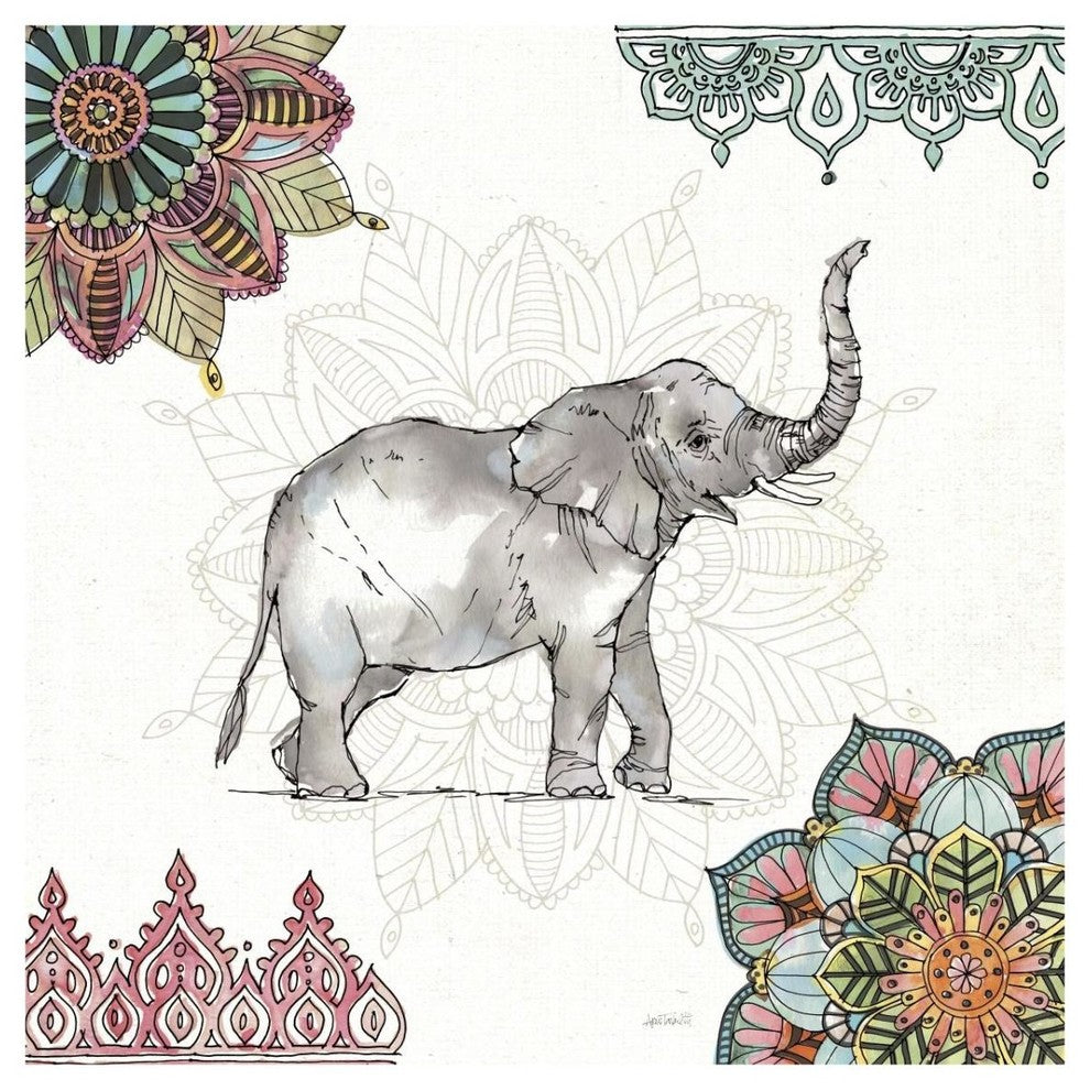 "Mandala Morning III" Digital Paper Print by Anne Tavoletti, 32"x32"