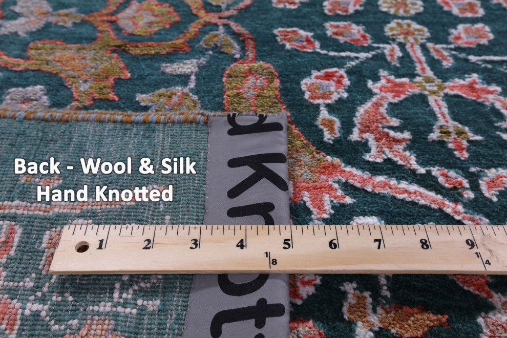 Wool & Silk Modern Hand Knotted Rug 8' 9" X 12' 3" - Q15977