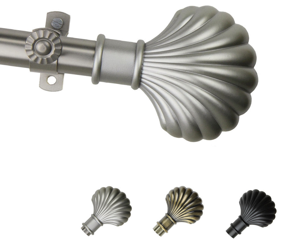 Indie 13/16" Diameter Curtain Rod, Satin Nickel, 18-28"