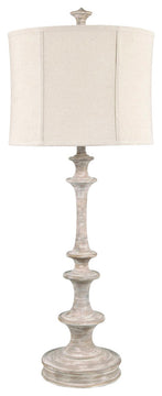 41.5"H White Resin Table Lamps With Oatmeal Drum Shade, Set of 2