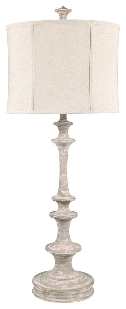 41.5"H White Resin Table Lamps With Oatmeal Drum Shade, Set of 2