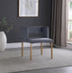 The Caleb Dining Chair, Cream and Brushed Gold, Velvet and Iron, Set of 2