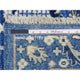 Cobalt Blue, Fine Peshawar Soft Wool Hand Knotted Wide Runner Rug, 4'3"x11'9"