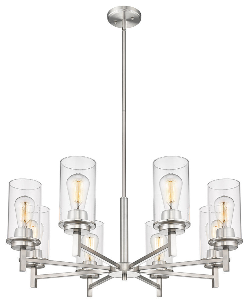 8 Light 30" Brushed Nickel Chandelier