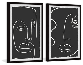 Dramatic Reactions Diptych, Set of 2, 20x30 Panels