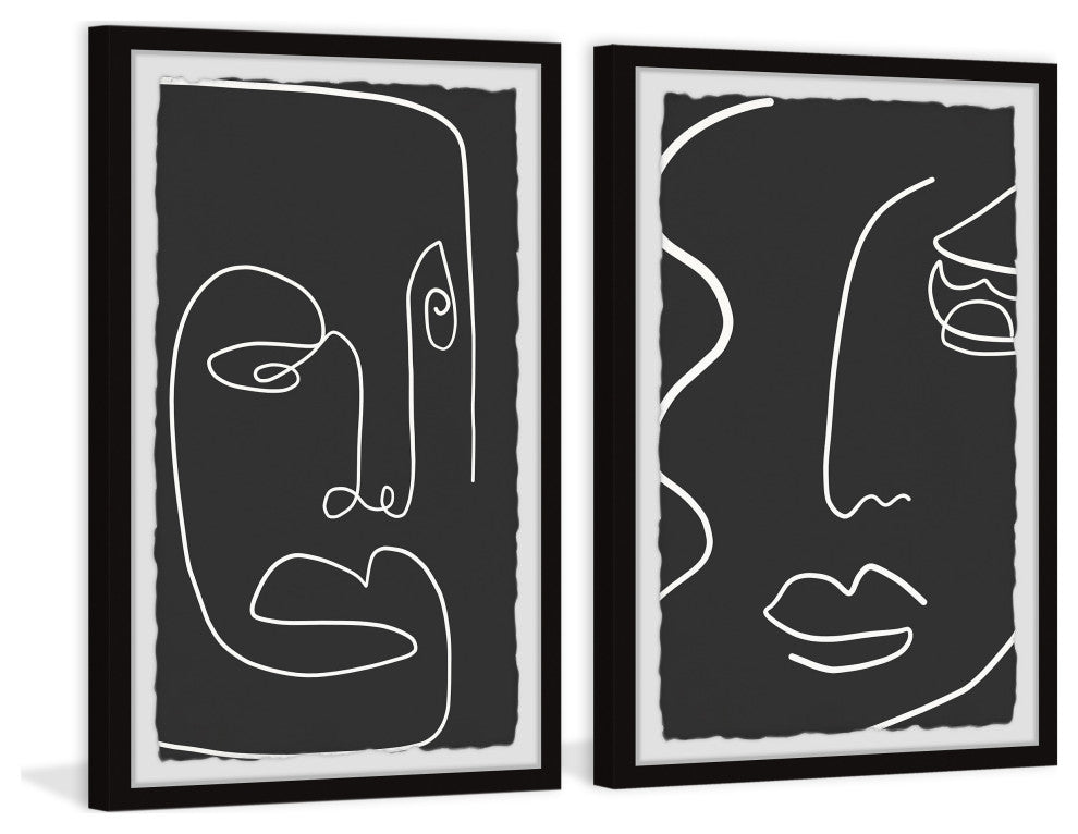 Dramatic Reactions Diptych, Set of 2, 20x30 Panels