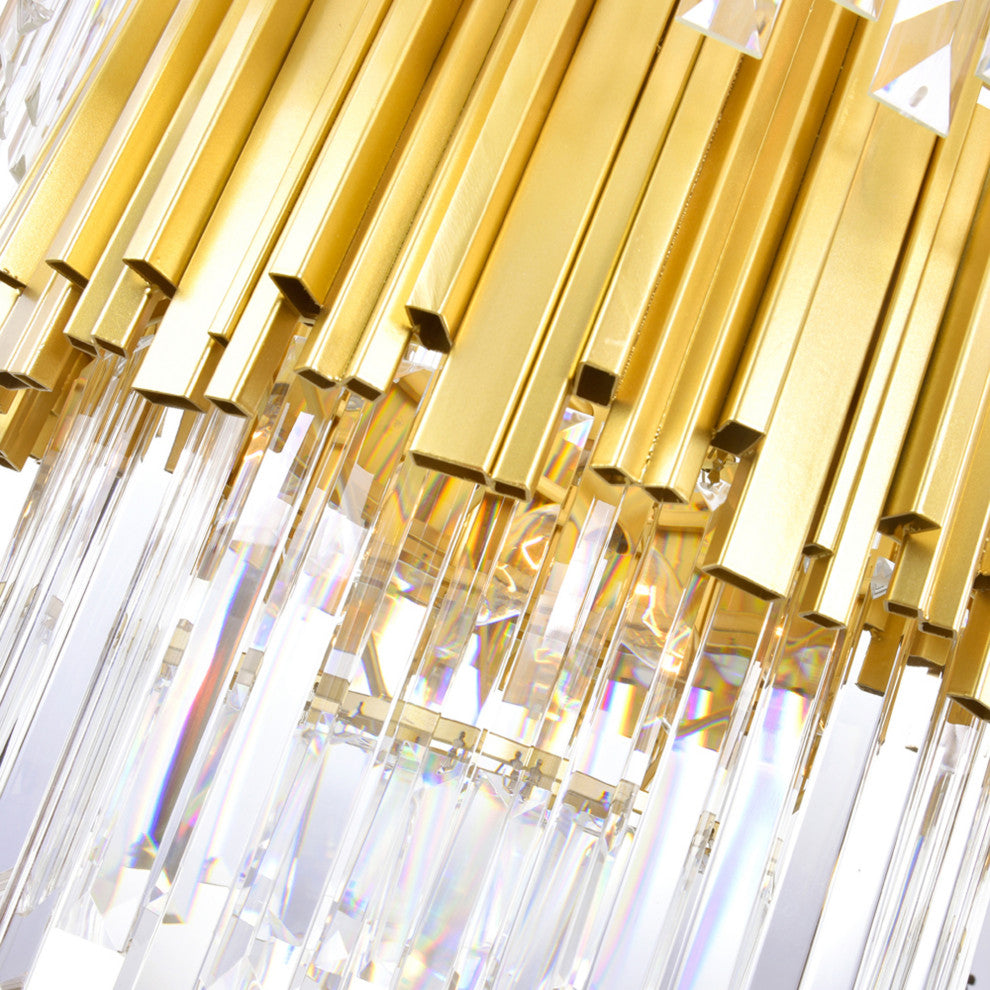 Deco 12 Light Down Chandelier With Medallion Gold Finish