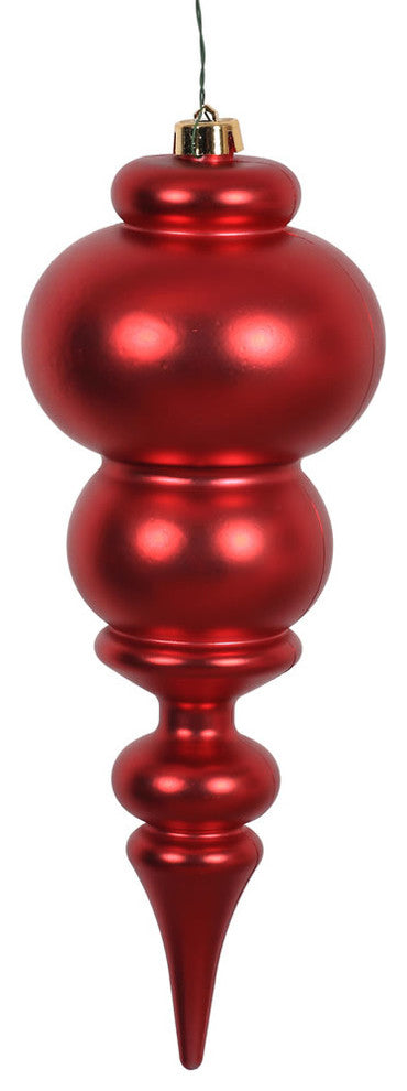 Vickerman N150603DMV 14" Red Matte Finial Ornament