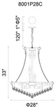 Empire 18 Light Down Chandelier With Gold Finish