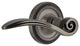 Rope Rose With Swan Lever, Antique Pewter, Left-Handed