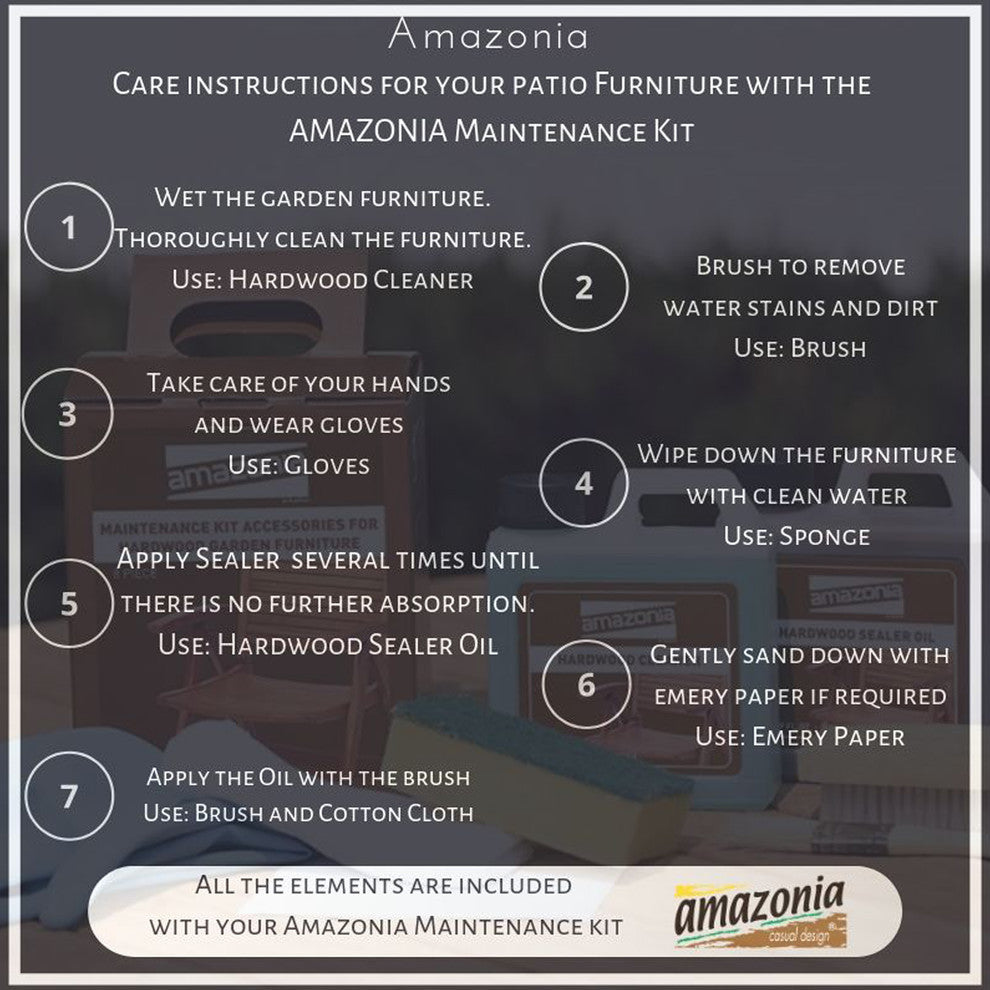 Amazonia Canarias Round Teak Finish Patio Dining Table