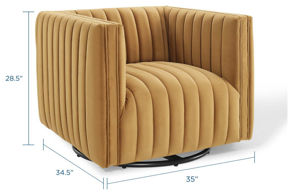 Tufted Armchair Accent Chair, Velvet, Brown, Modern, Living Lounge Hospitality