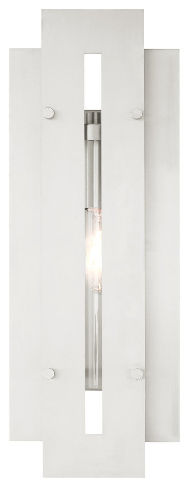 Livex Lighting Utrecht 1 Light Brushed Nickel Large Outdoor Wall Lantern