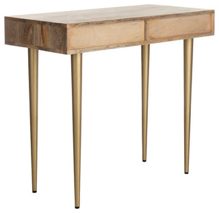 Safavieh Leni Desk, Natural/Brass