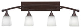 Bow 4-Light Bath Bar, with 4.5" White Muslin Glass, Bronze