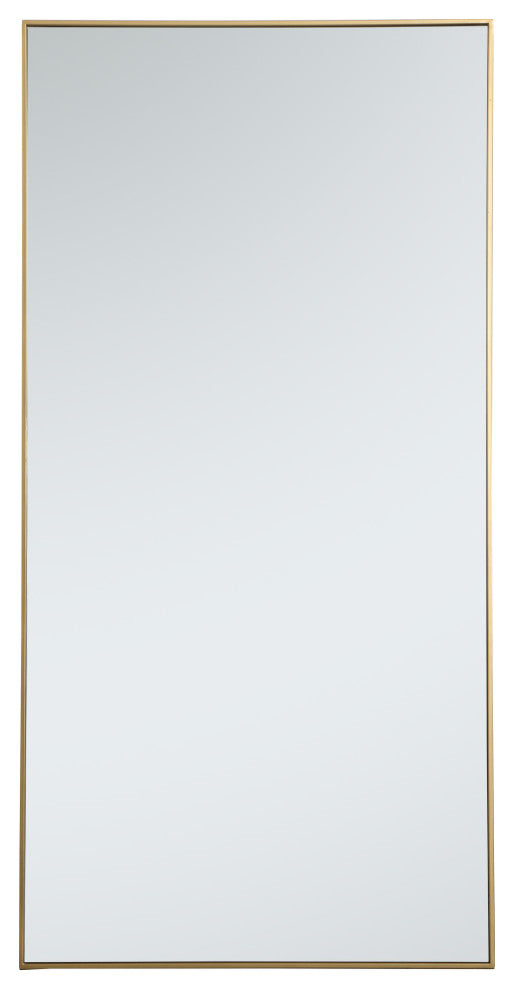 Elegant Decor MR43672BR Metal Frame Rectangle Mirror, 36", Brass