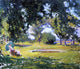 Edmund Tarbell Seated Woman by a Pond (My Wife in a Garden) Canvas Print