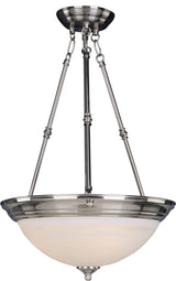 Maxim 5846 Essentials 3 Light 20"W Invert Bowl Pendant - Satin Nickel / Marble