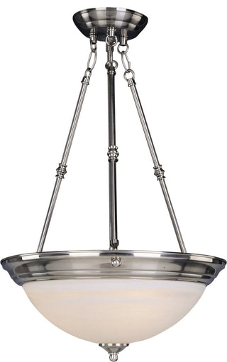 Maxim 5846 Essentials 3 Light 20"W Invert Bowl Pendant - Satin Nickel / Marble