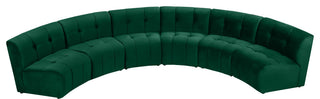 Limitless Velvet Upholstered 6-Piece Modular Sectional, Green