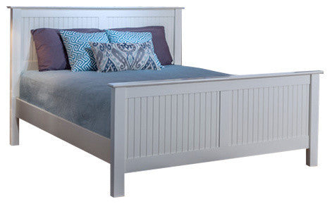 Cottage Panel Bed With High Footboard, Coastal White, Queen