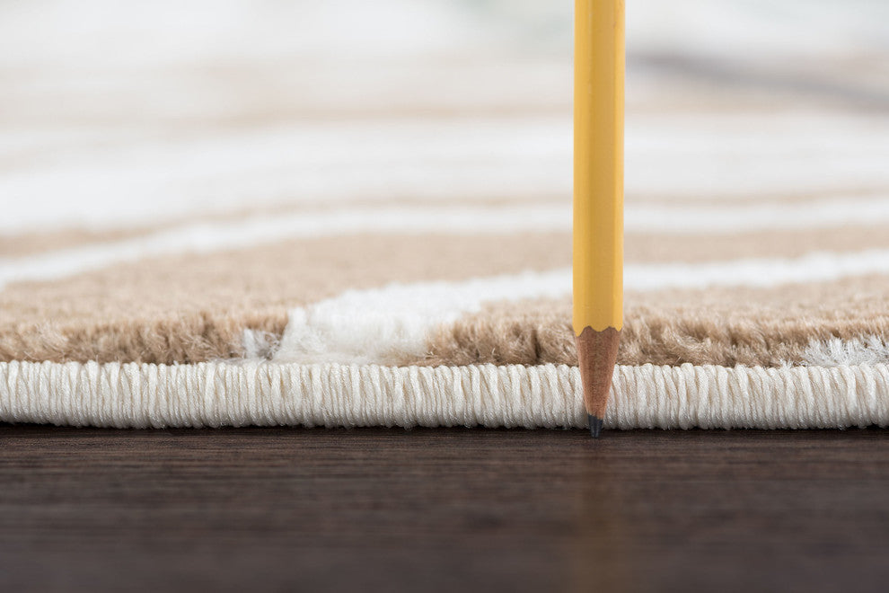 Joelle Contemporary Abstract Ivory Runner Rug, 2' x 7'