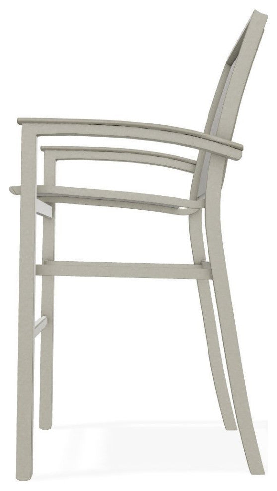 Bazza Sling Bar Height Stackable Outdoor Stool, Burke/Storm