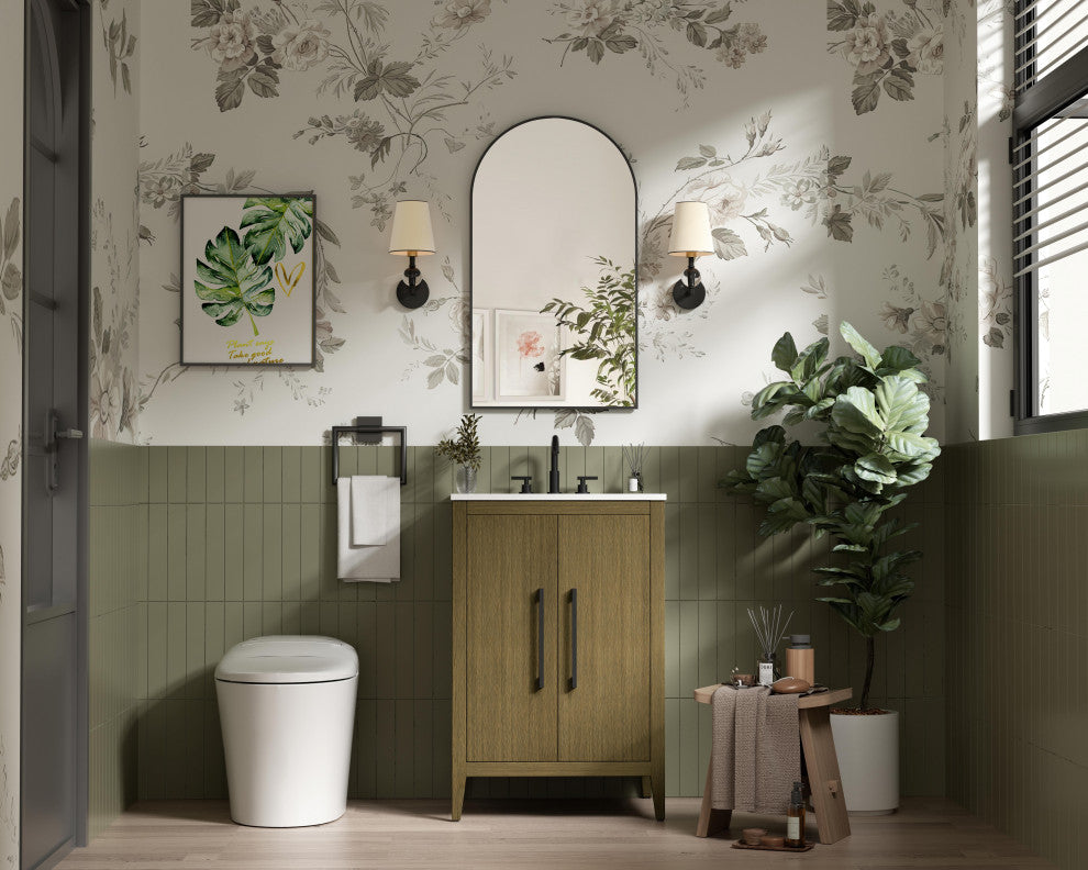 Home Living 24" Single Bathroom Vanity, Chestnut Brown