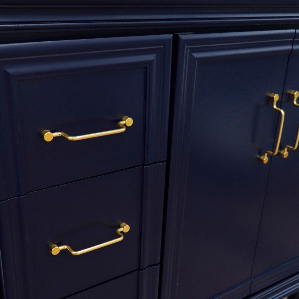 37" Single Vanity, Blue Finish With Black Galaxy