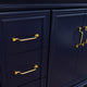 37" Single Vanity, Blue Finish With Black Galaxy