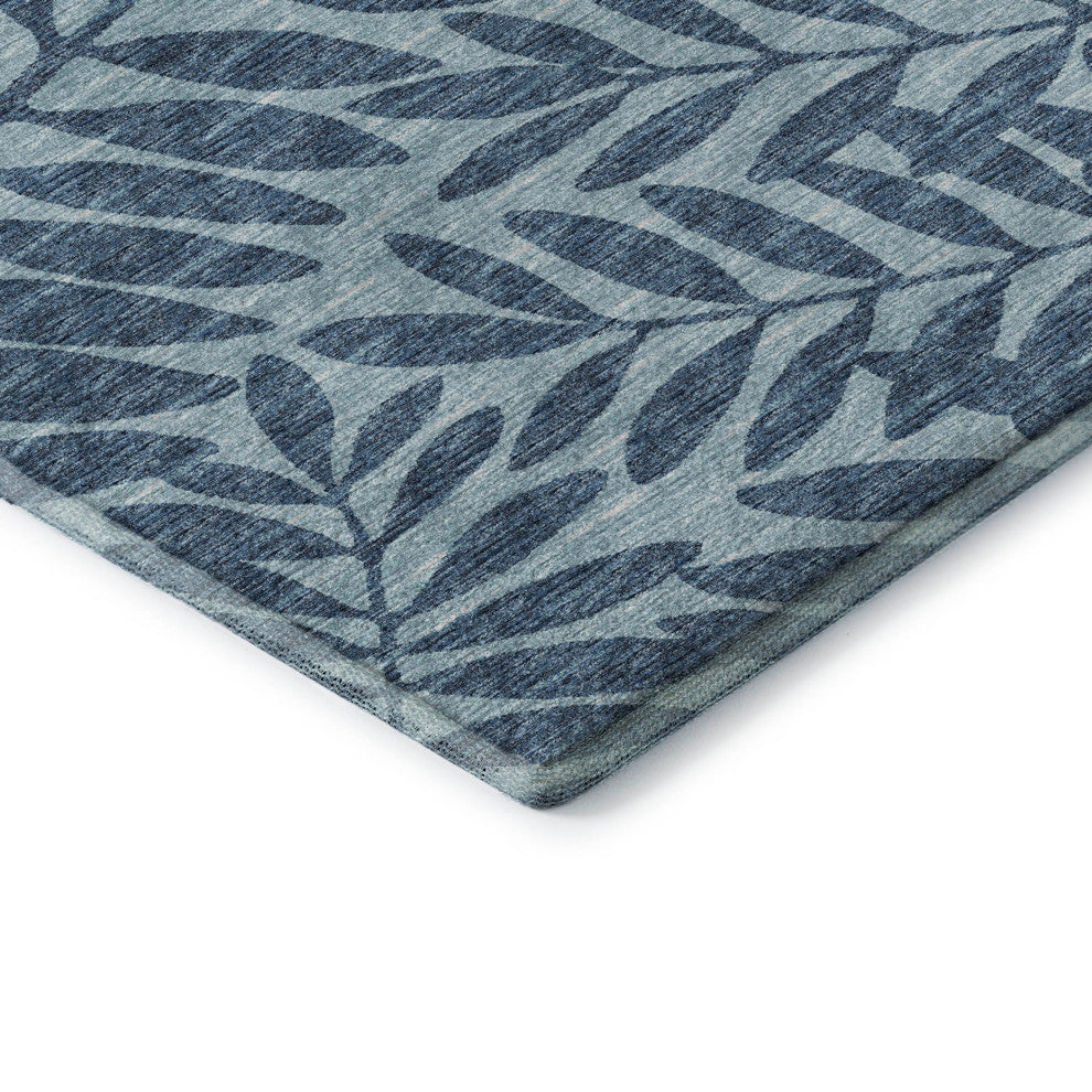 Addison Premium Washable Mayfield AMF111 Blue 8' x 8' Round Rug