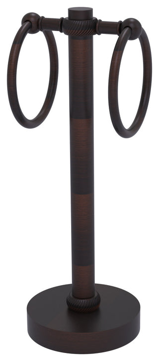 Vanity Top 2 Towel Ring with Twisted Accents, Venetian Bronze