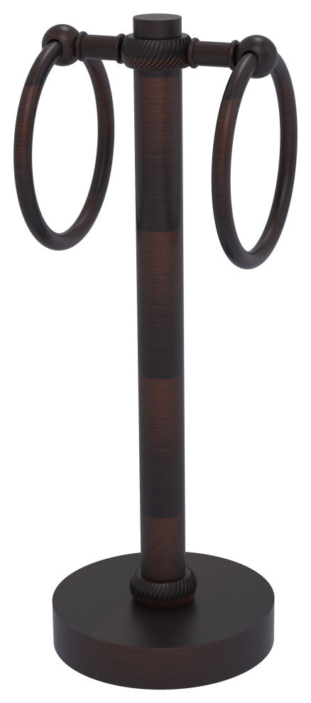 Vanity Top 2 Towel Ring with Twisted Accents, Venetian Bronze