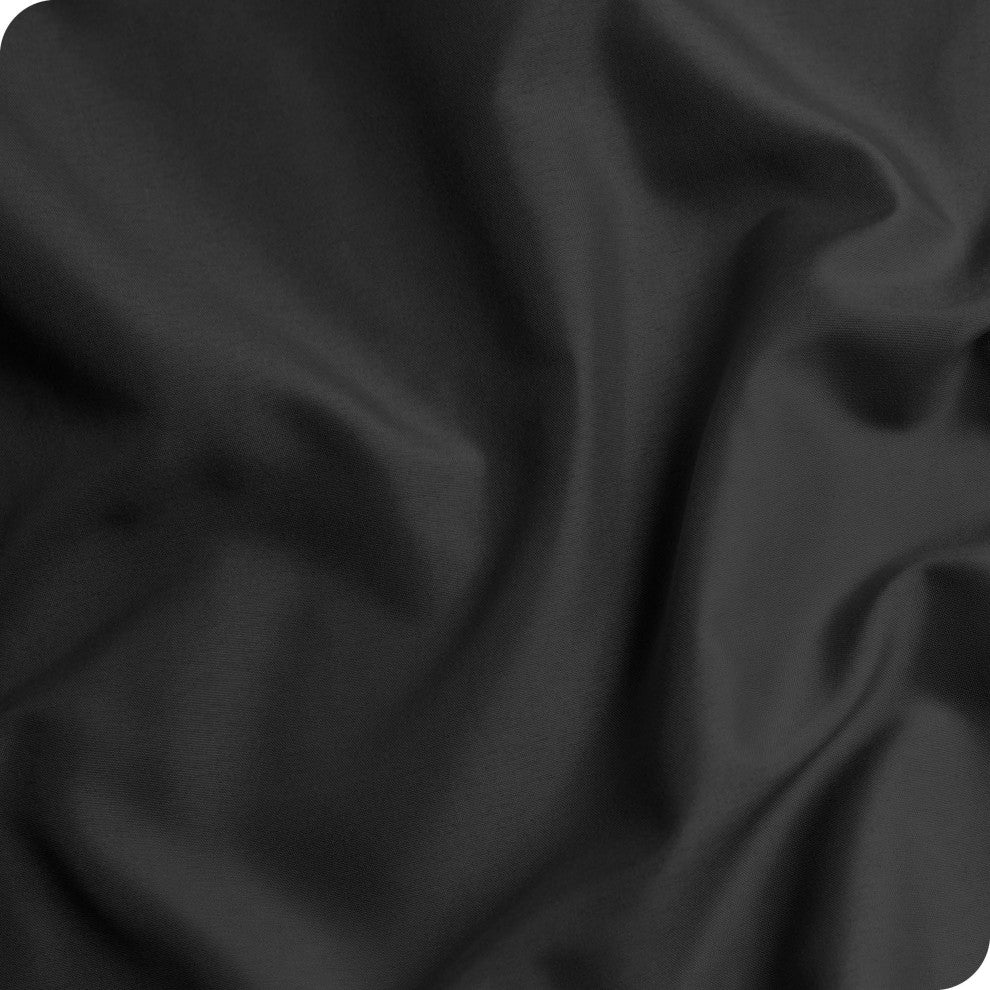 Fitted Dual Pocket Bottom Sheet 1800 Microfiber Ultra-Soft, Black, Queen