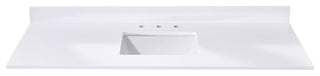 Andalo Engineered Stone Vanity Top, Snow White With White Sink, Single, 61"