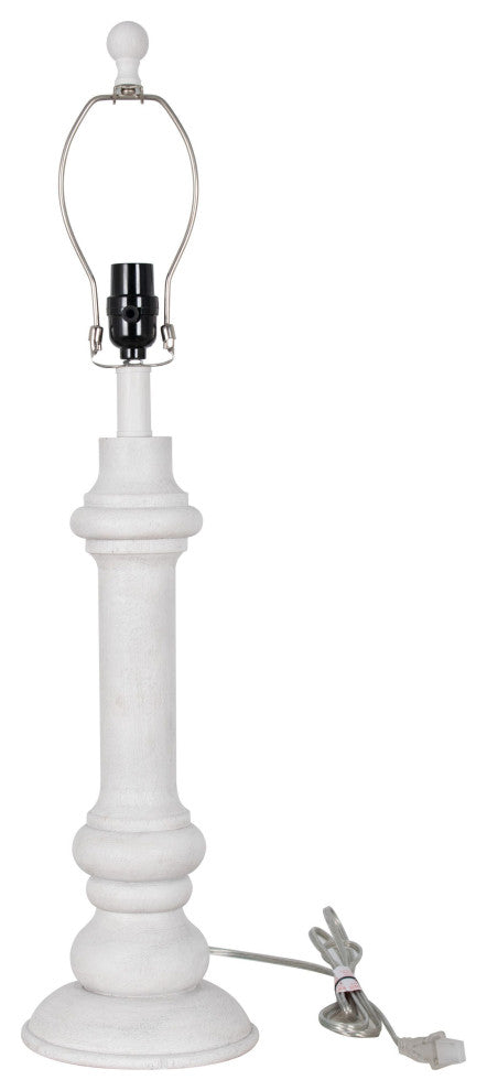Polyresin 30" Table Lamp with Linen Shade, Antique Cream (Set of 2)