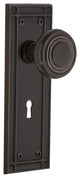 Mission Plate Interior Mortise Deco Door Knob, Timeless Bronze