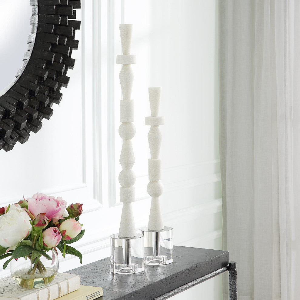 Uttermost 18102 Norte 28-1/4" Tall Crystal and Rice Stone - Crystal / White